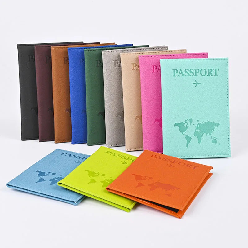 PU Leather World Map Passport Cover