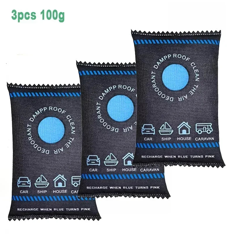 Reusable Car Dehumidifier Bags – Colour-Change Moisture Absorber (100g)