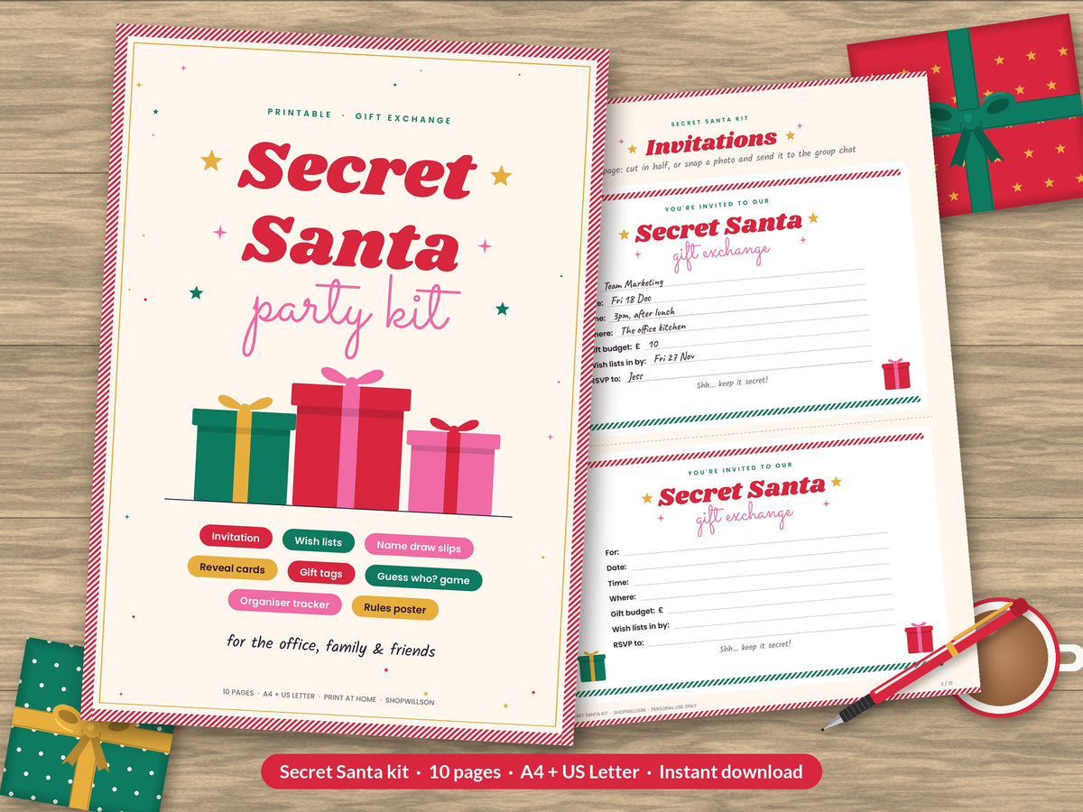 Secret Santa Party Kit Printable