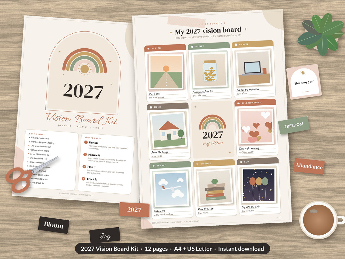 2027 Vision Board Kit printable hero