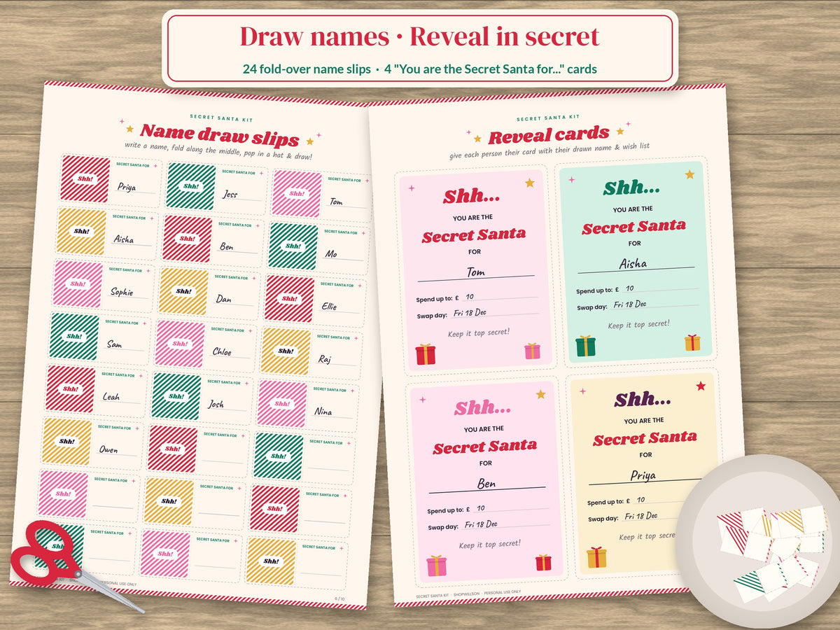 Secret Santa Party Kit Printable