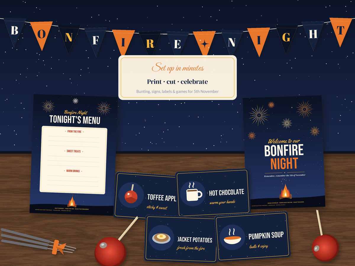 Bonfire Night party printable bundle - lifestyle