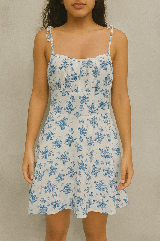 ✨ Blue Floral Summer Dress Size Medium ✨