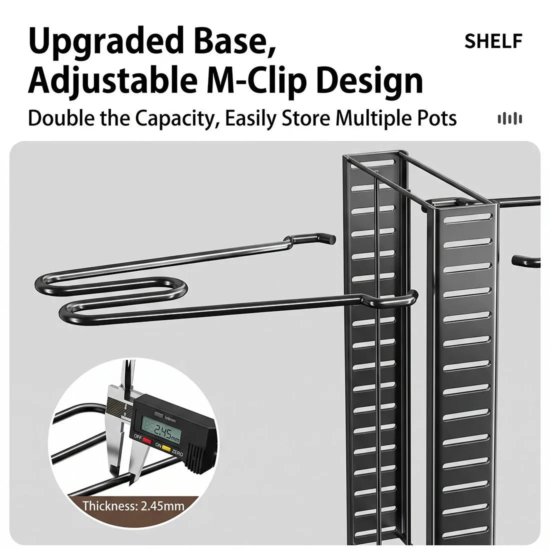 Adjustable Pot & Pan Organiser – 8 Dividers, 2-Tier