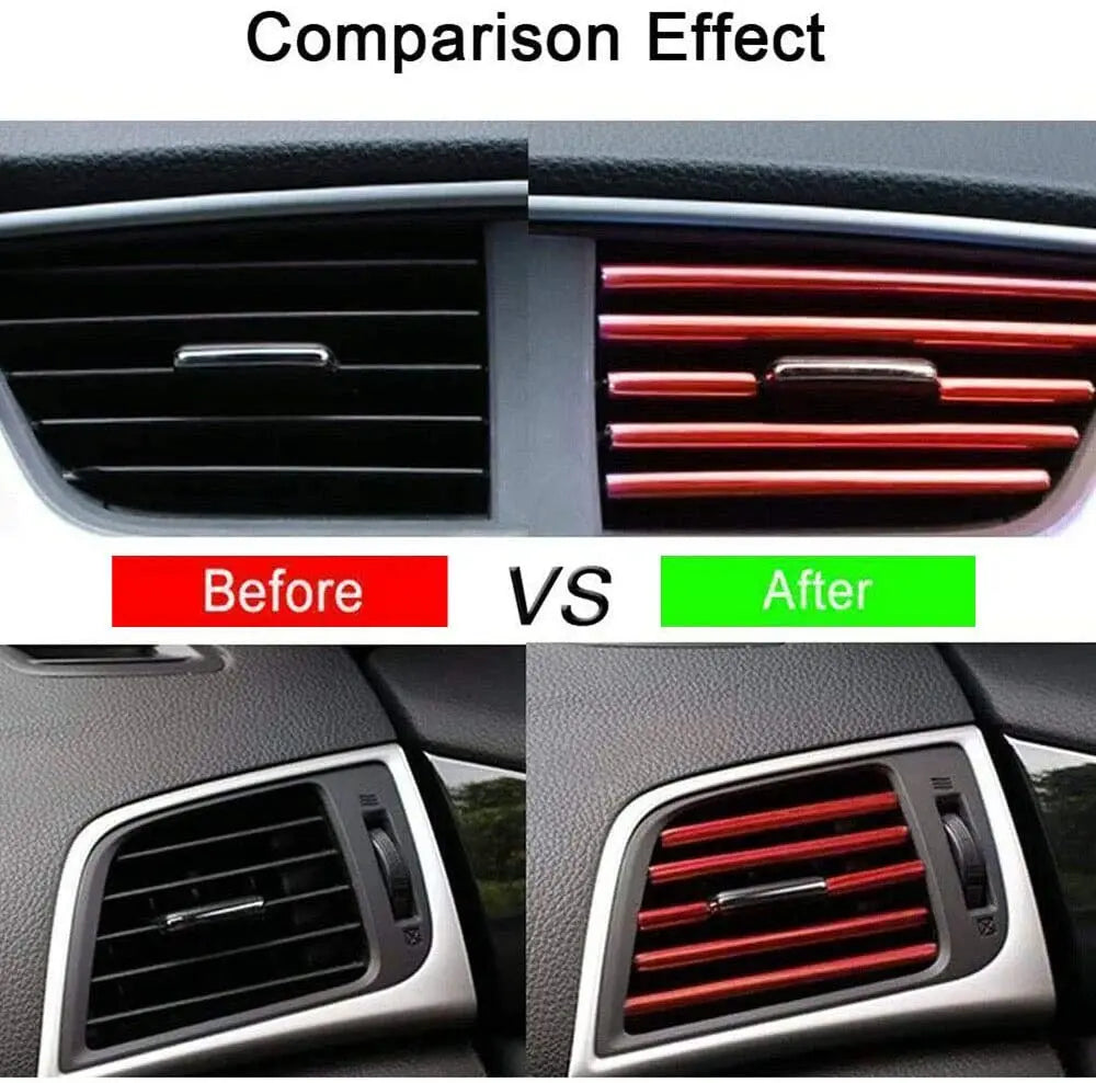 10-Piece U-Style Car Air Vent Decoration Trim Stickers