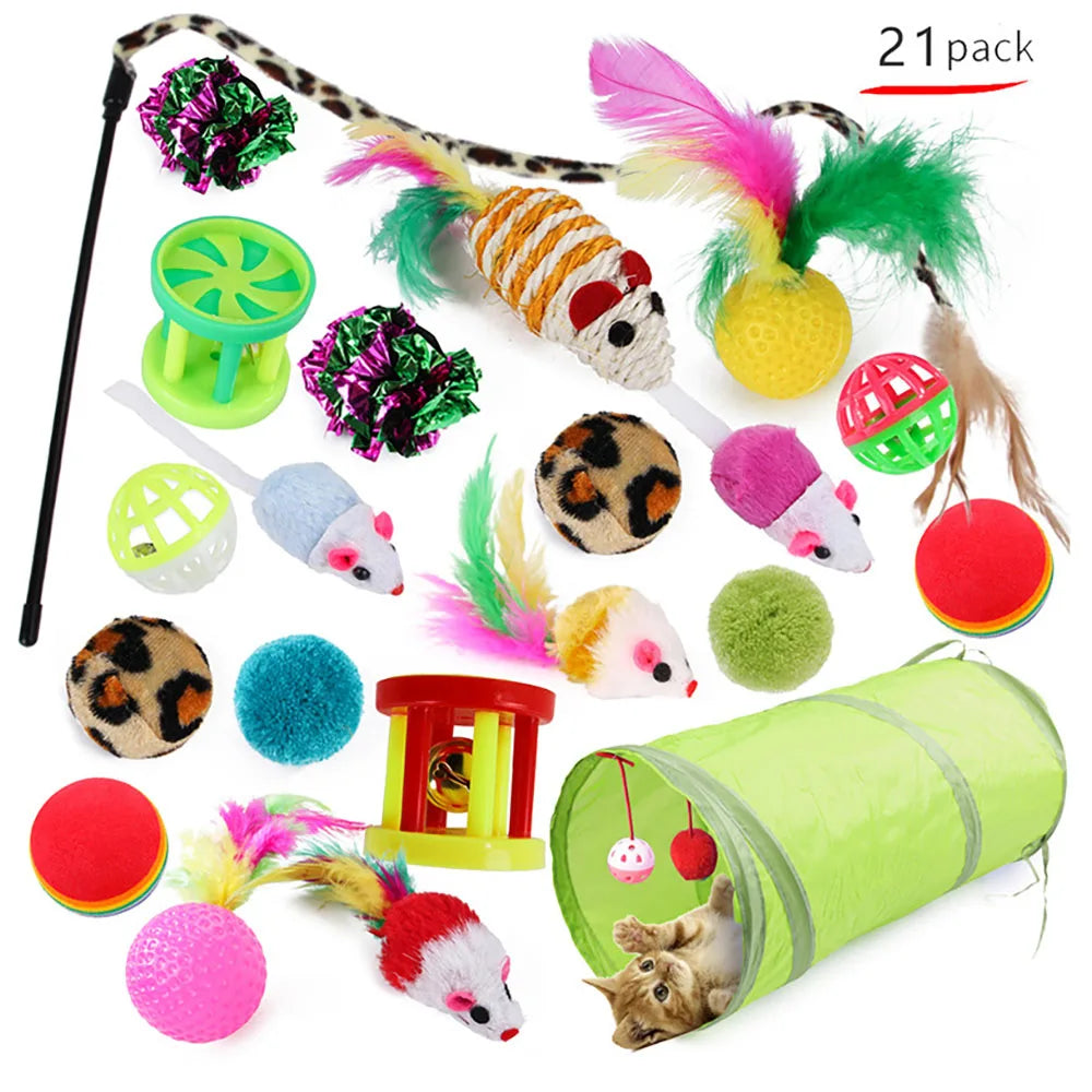 21Pcs Cat Toys Kit