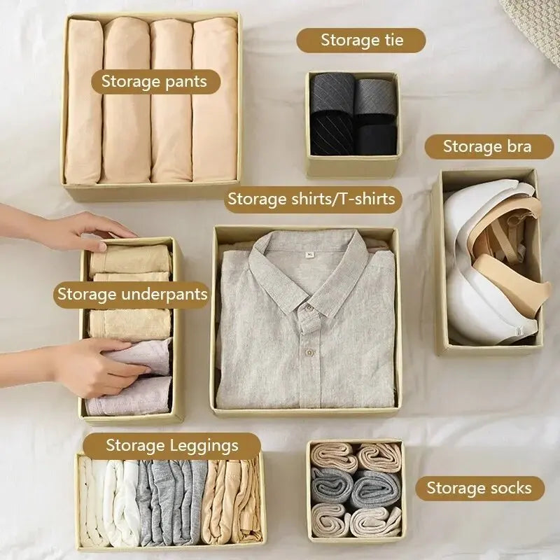 Foldable Underwear Organiser Boxes – 6 or 12 Piece