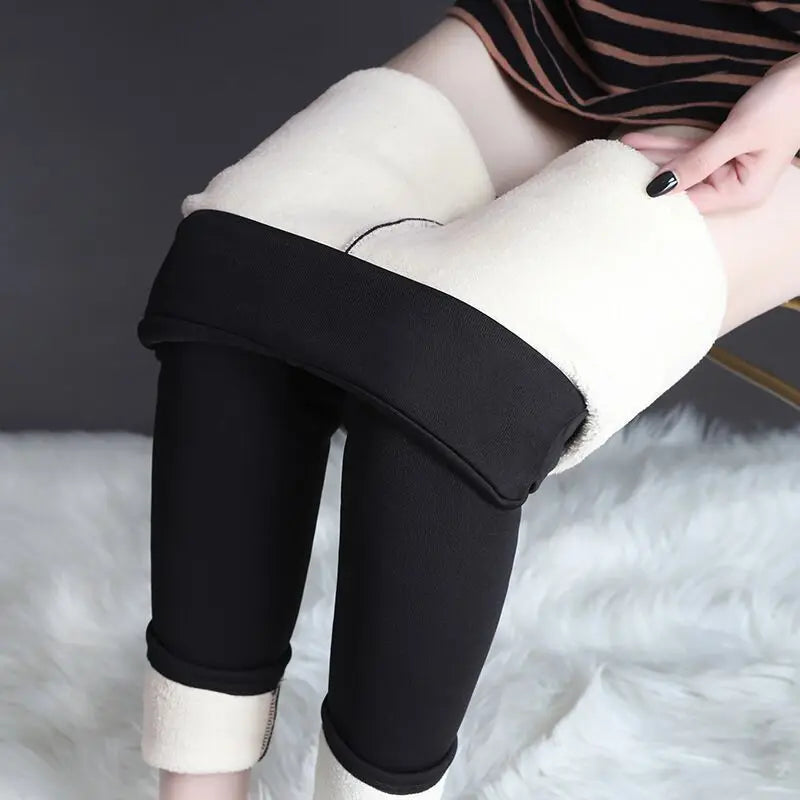 Fleece-Lined Thermal Tights – Sheer-Look Warm Winter Tights for Women