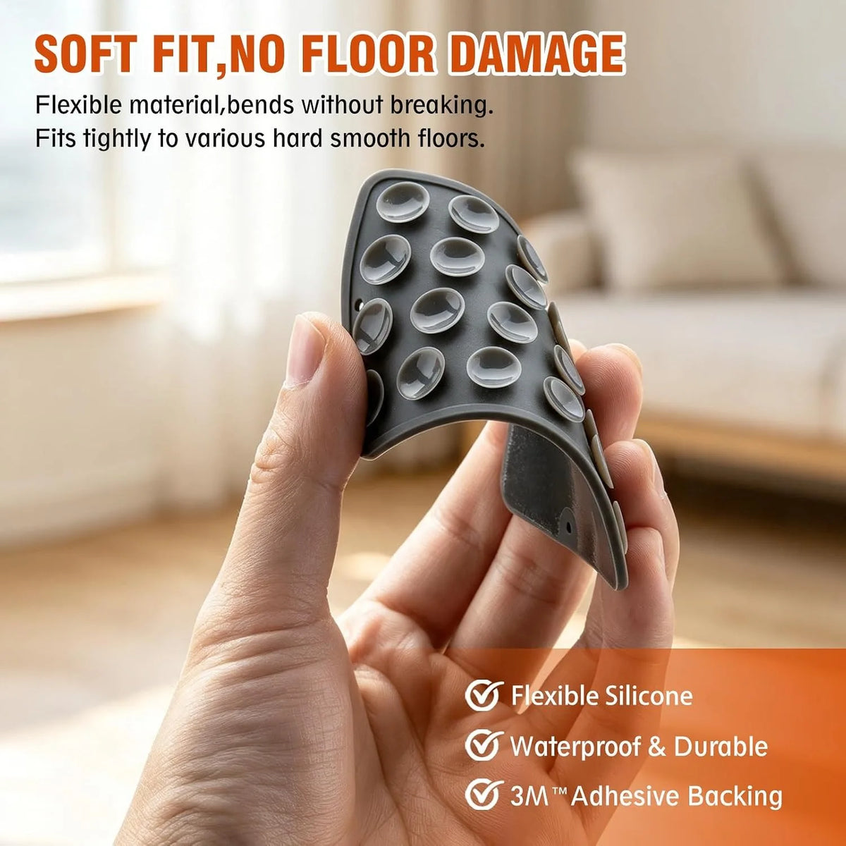 Rug Grippers – Anti-Curl Rug Corner Pads with Suction Cups (4 or 8 Pack)