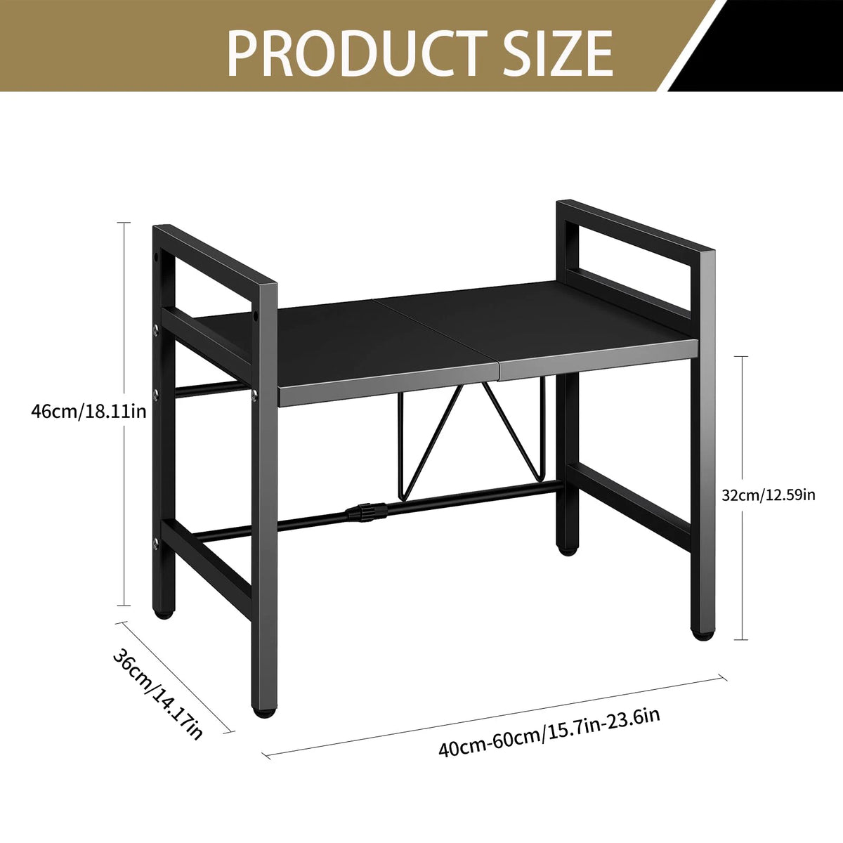 Expandable Microwave Shelf Organiser – 42–64 cm