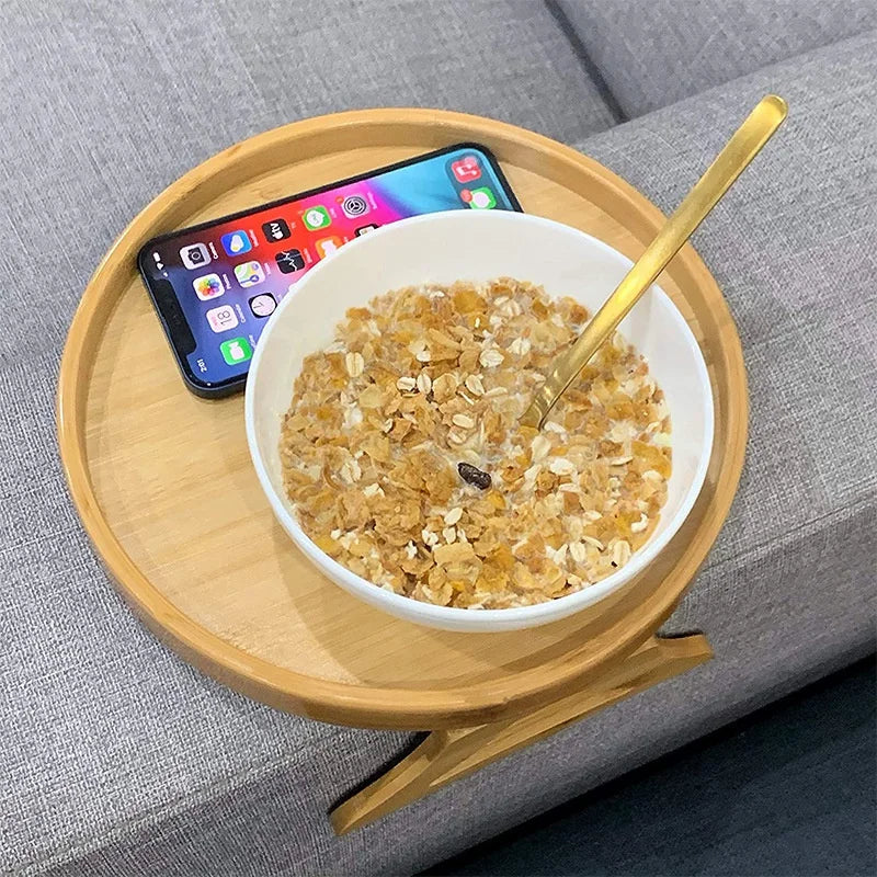 Wooden Clip-On Sofa Arm Tray