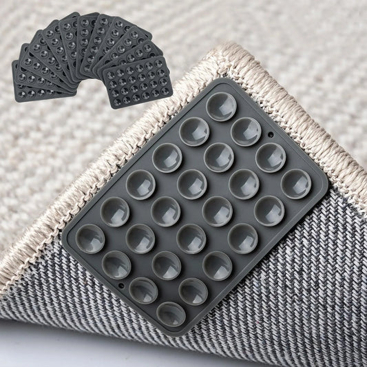 Rug Grippers – Anti-Curl Rug Corner Pads with Suction Cups (4 or 8 Pack)