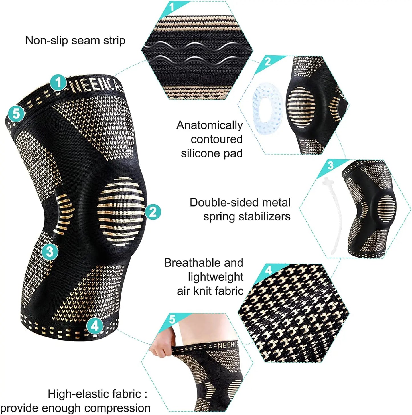 Knee Brace Knee Support with Patella Gel Pad