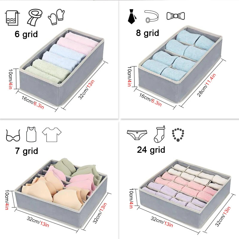 Foldable Wardrobe Drawer Organiser for Underwear, Socks & Accessories