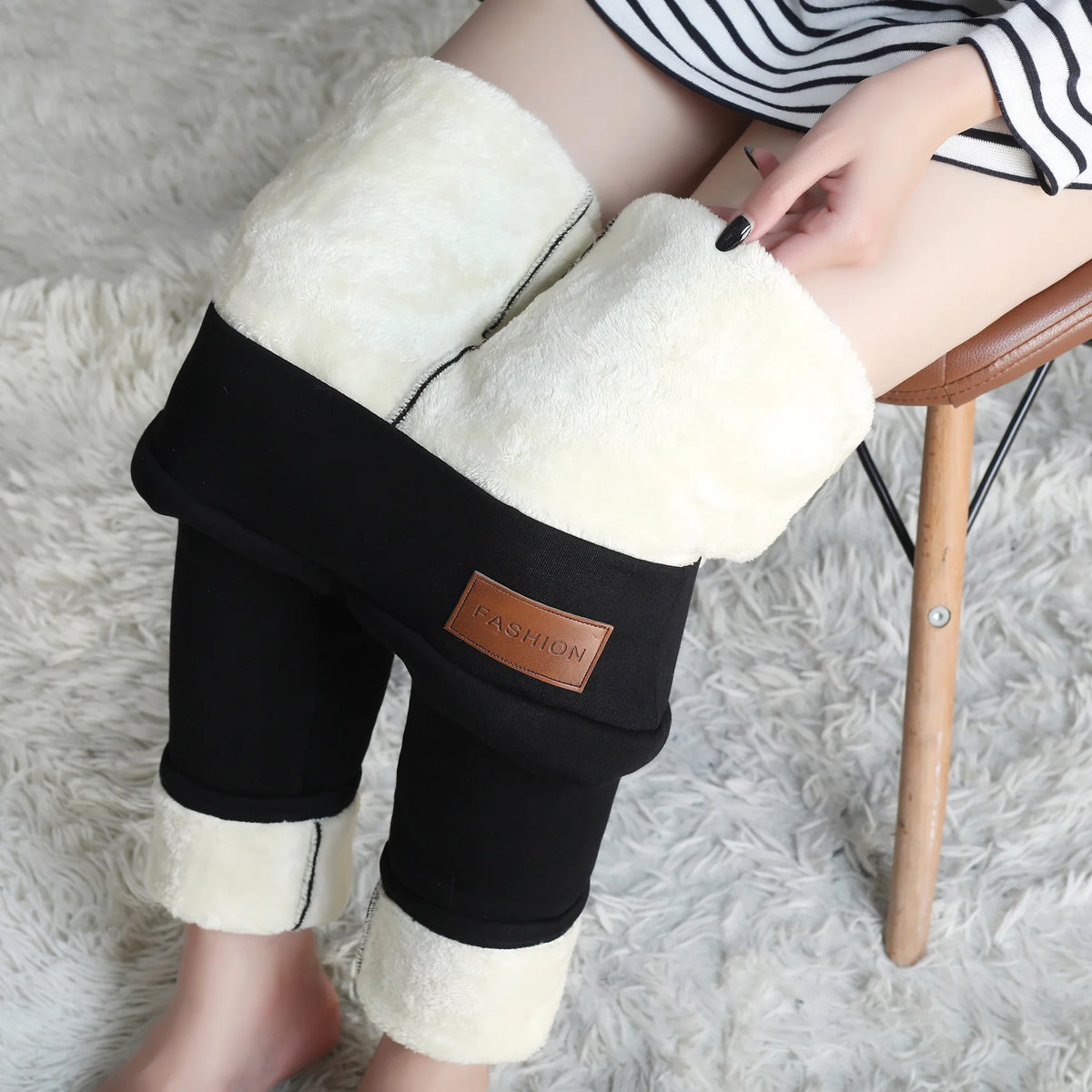 Fleece-Lined Thermal Tights – Sheer-Look Warm Winter Tights for Women