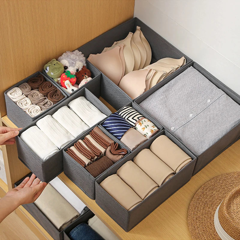 Fabric Drawer Organiser Box – Grey