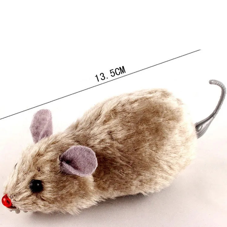 1Pc Funny Lifelike Plush Mouse Running Rat Toy