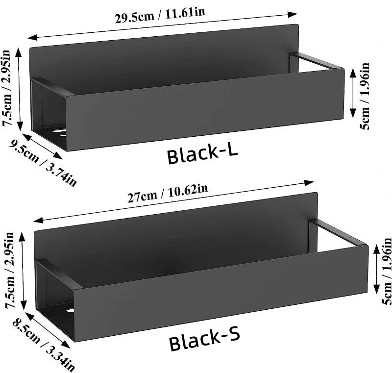 Magnetic Fridge Shelf Spice Rack – Black