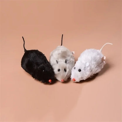 1Pc Funny Lifelike Plush Mouse Running Rat Toy