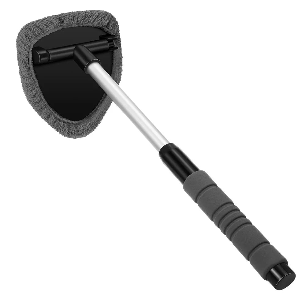 Grey telescopic windscreen cleaning tool with 1 microfibre pad