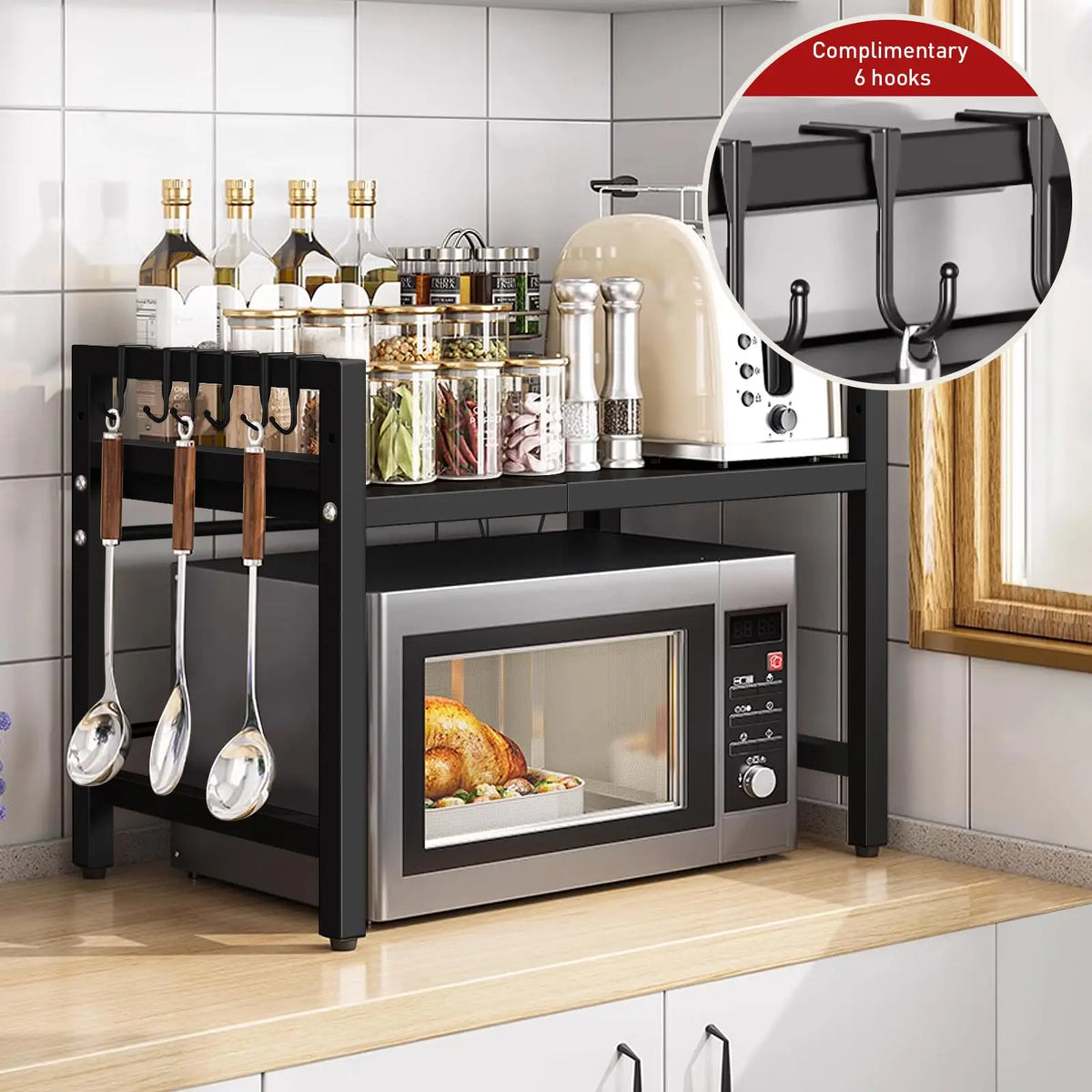 Expandable Microwave Shelf Organiser – 42–64 cm