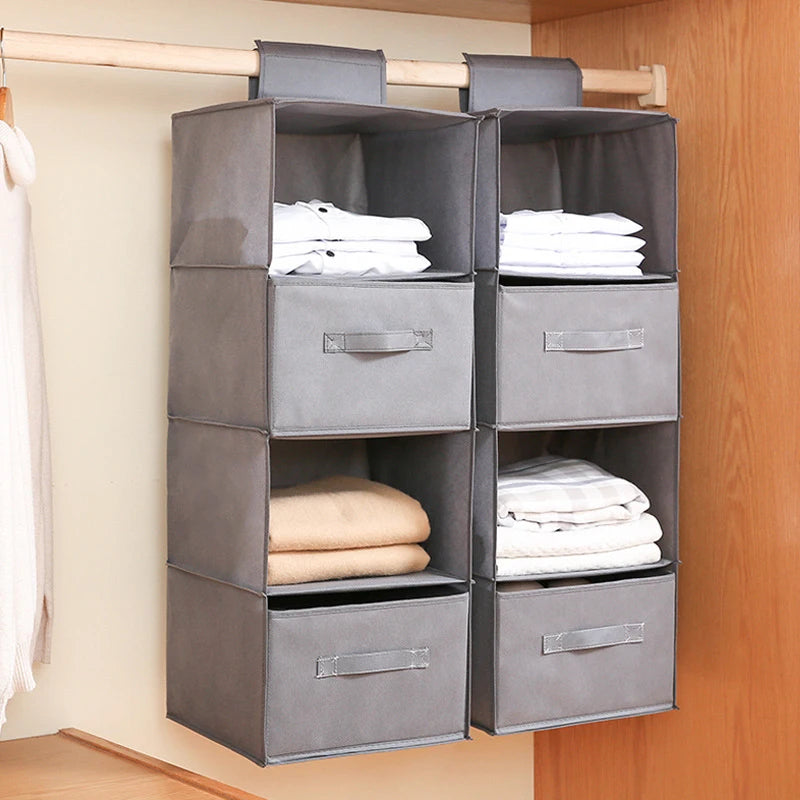 Cotton Linen Hanging Wardrobe Organiser