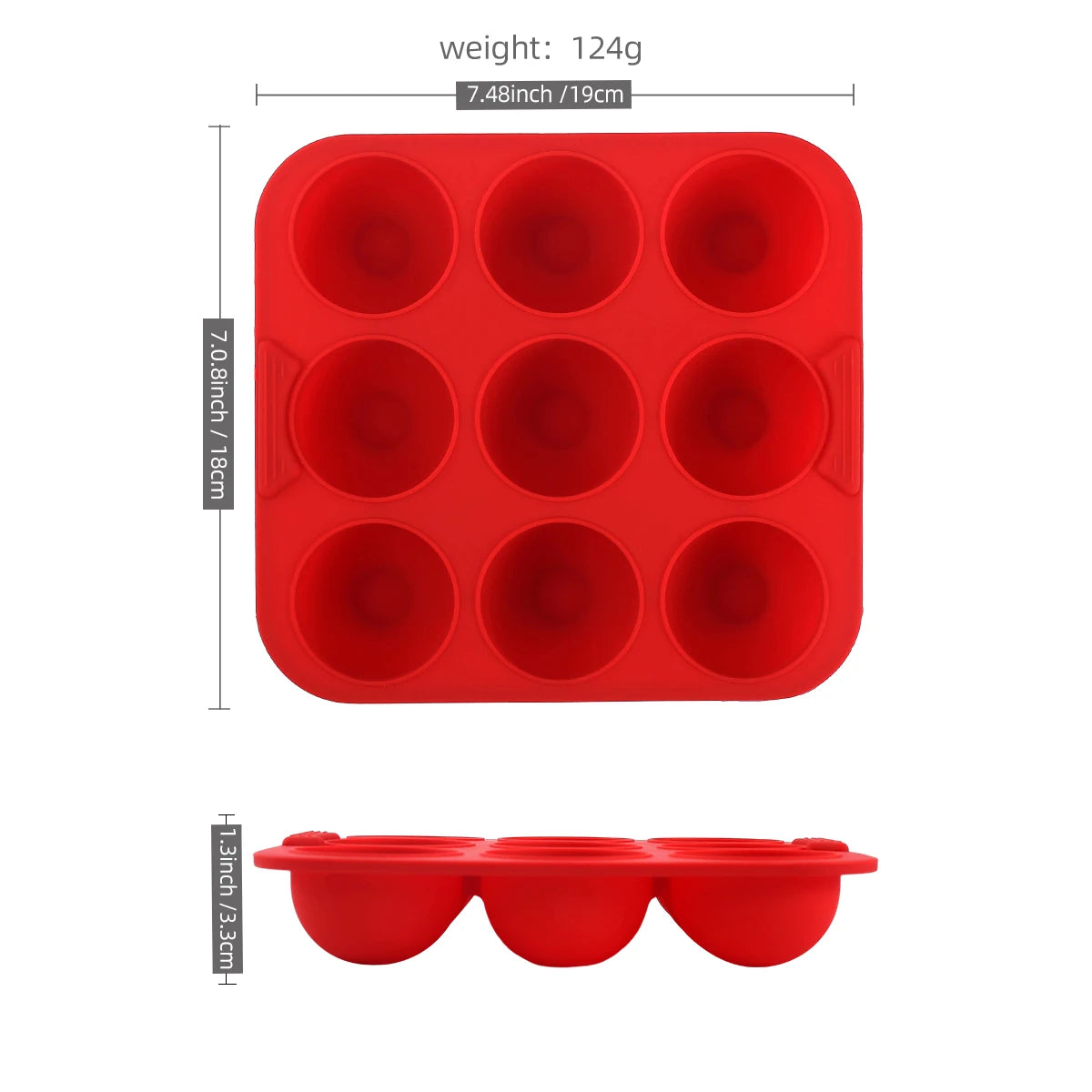 Square Air Fryer Silicone 9-Cavity Cake Baking tray.