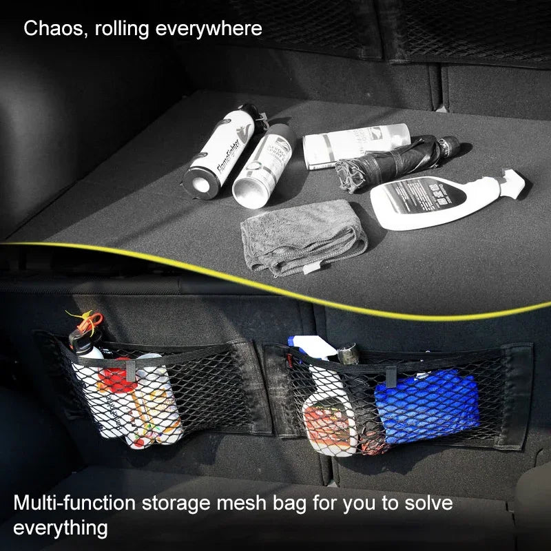 Car Seat-Back Elastic Storage Net