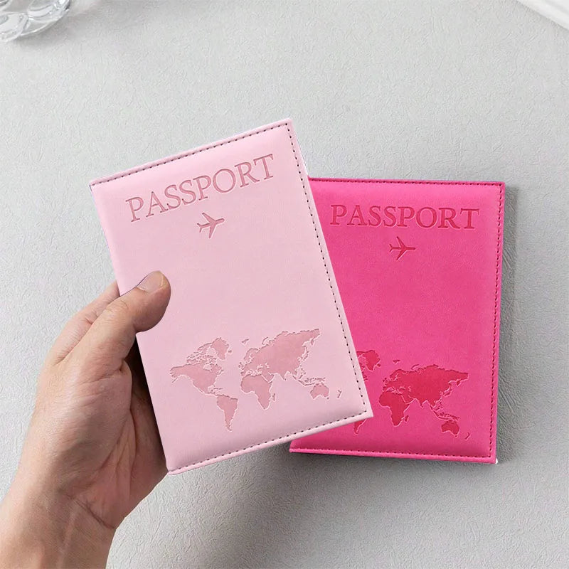 PU Leather World Map Passport Cover