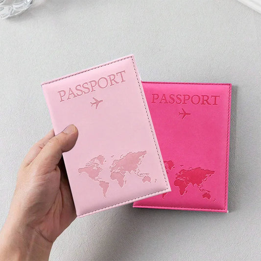 PU Leather World Map Passport Cover