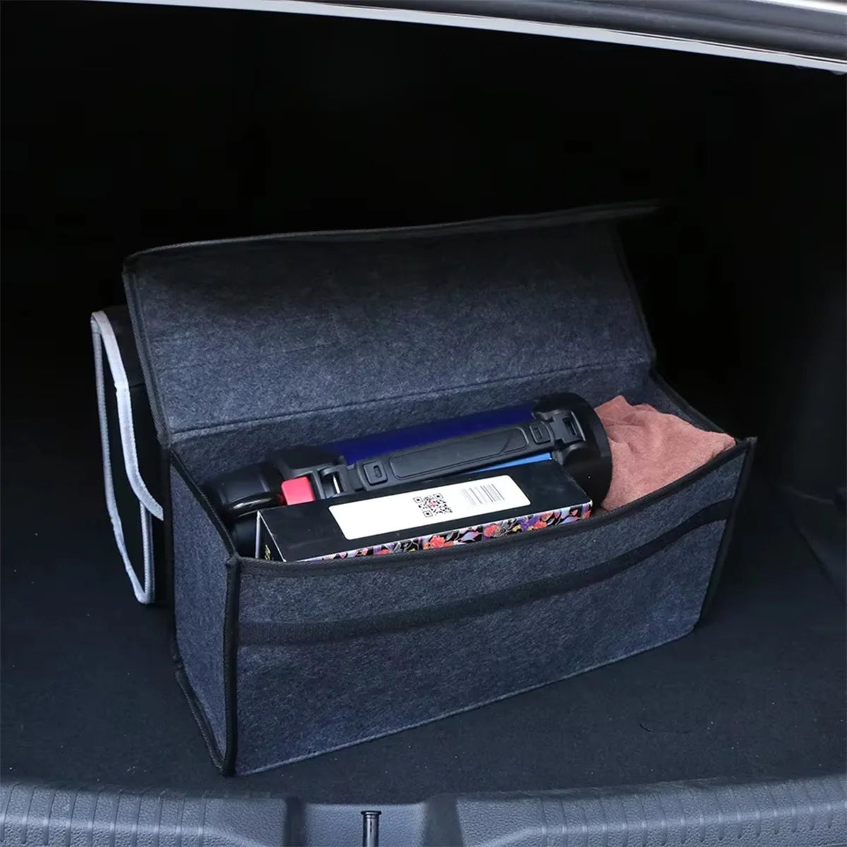 Dark Grey Felt Car Storage Box