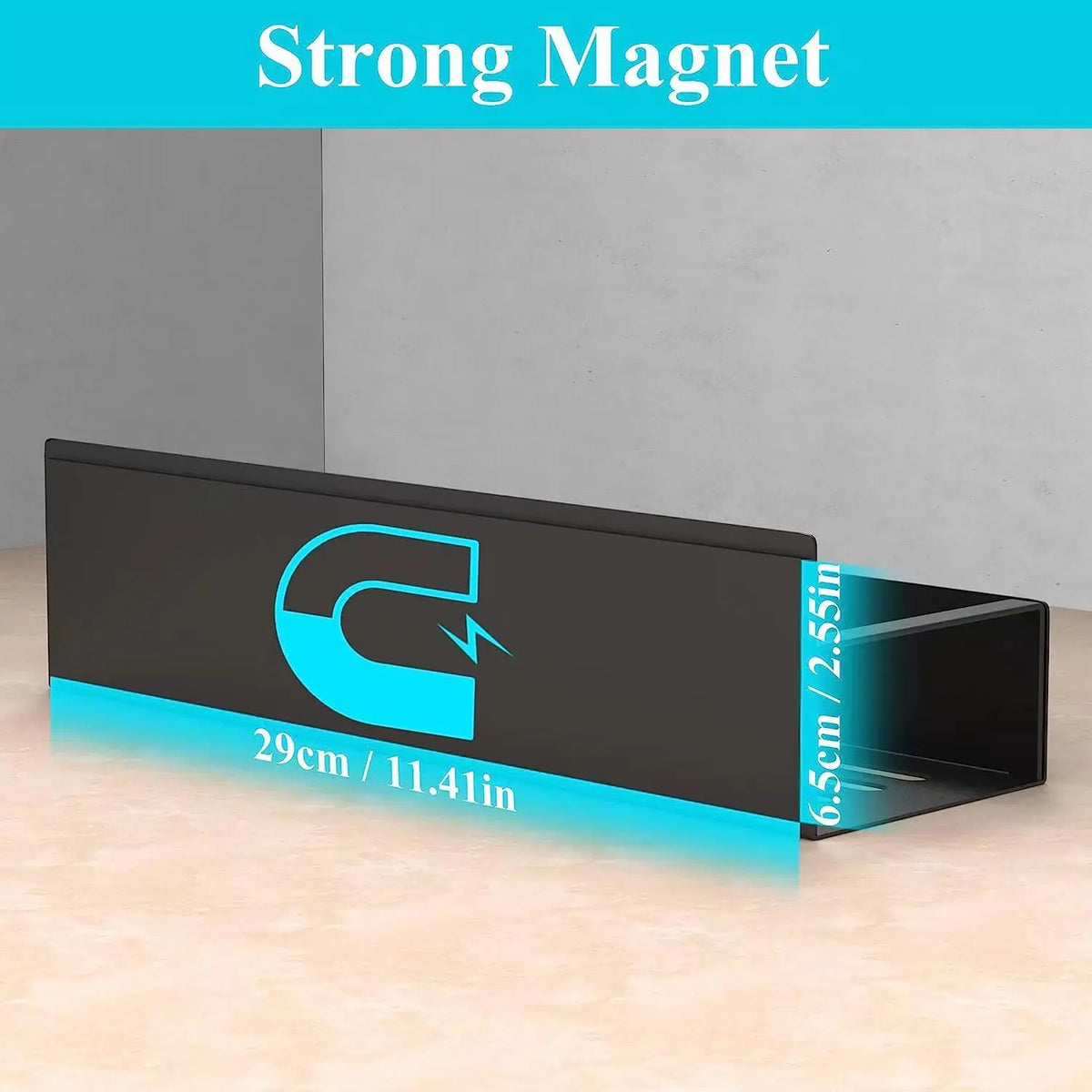 Magnetic Fridge Shelf Spice Rack – Black