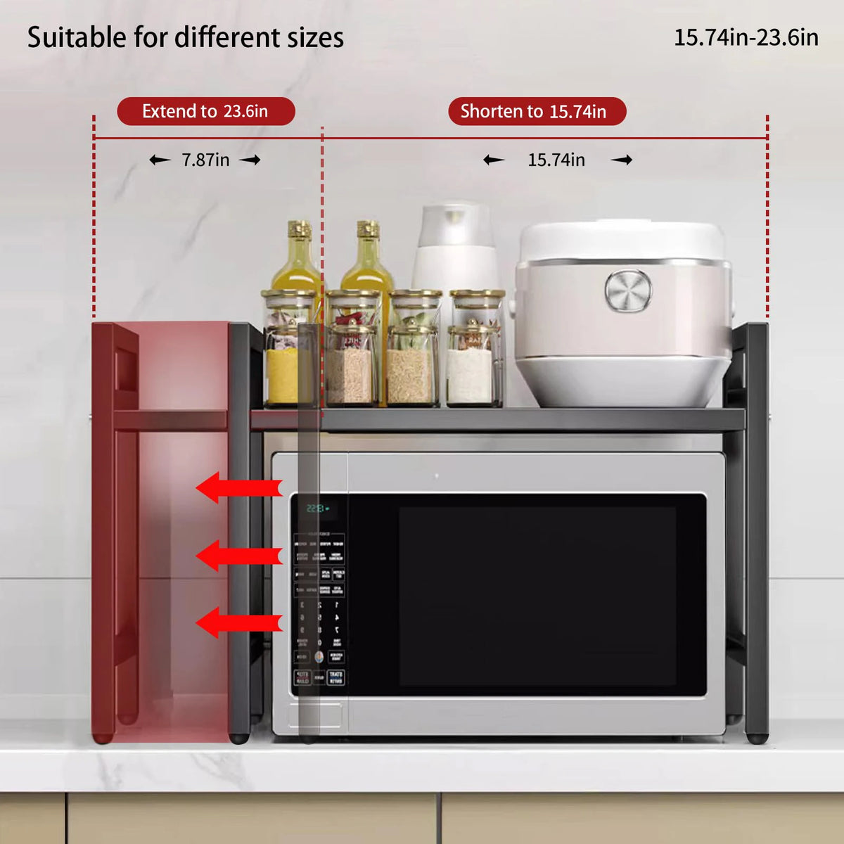 Expandable Microwave Shelf Organiser – 42–64 cm