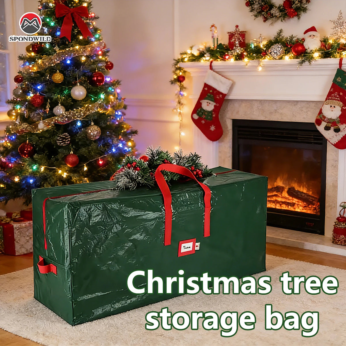 Christmas Tree Storage Bag – Waterproof with Handles (5ft–7.5ft Trees)