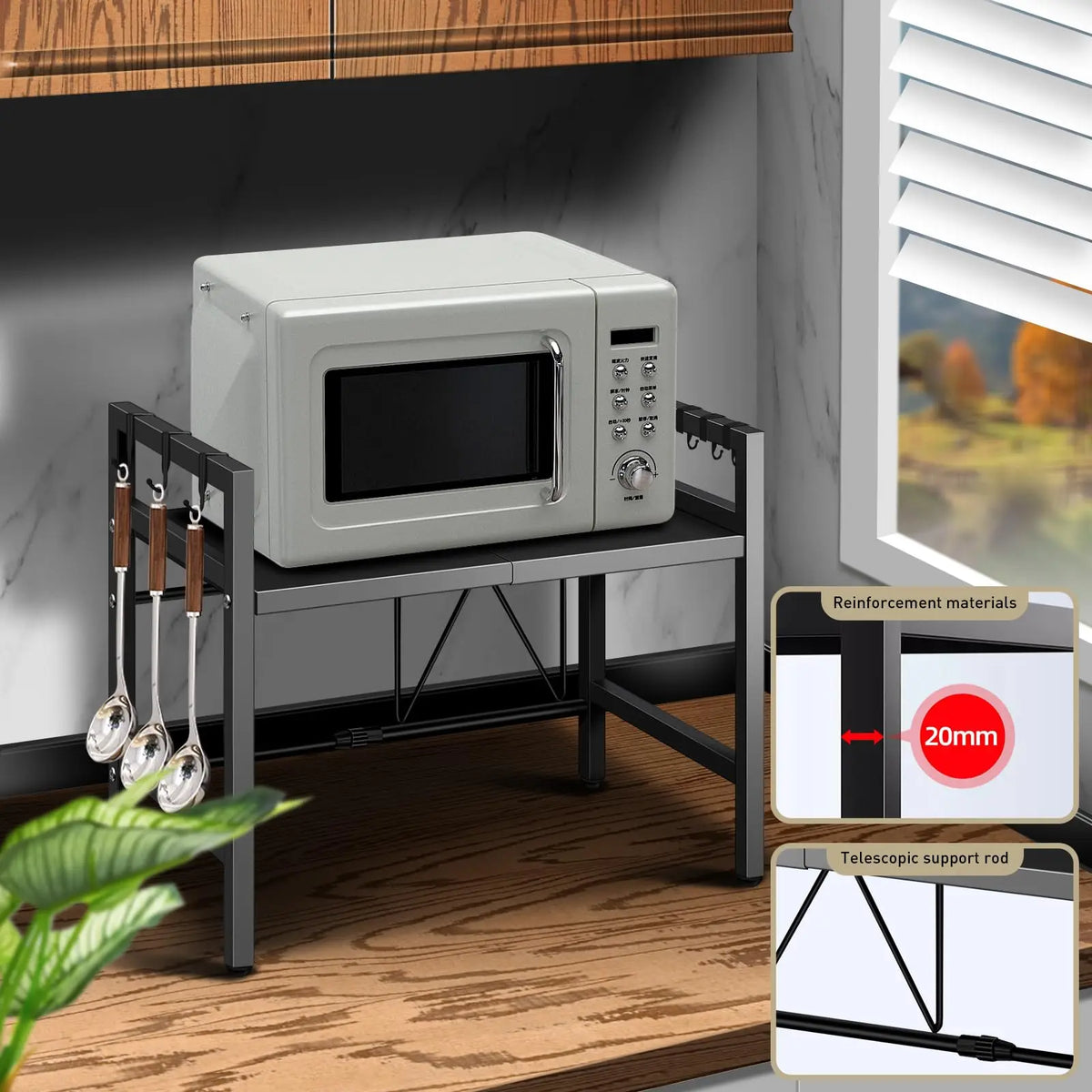 Expandable Microwave Shelf Organiser – 42–64 cm