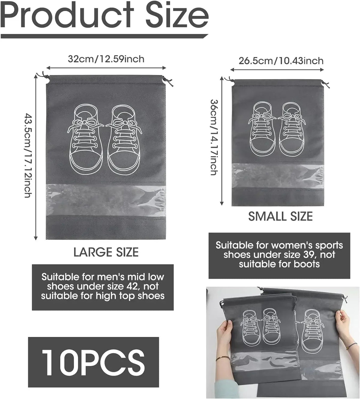 Shoe Storage Bags – 5 or 10 Pack