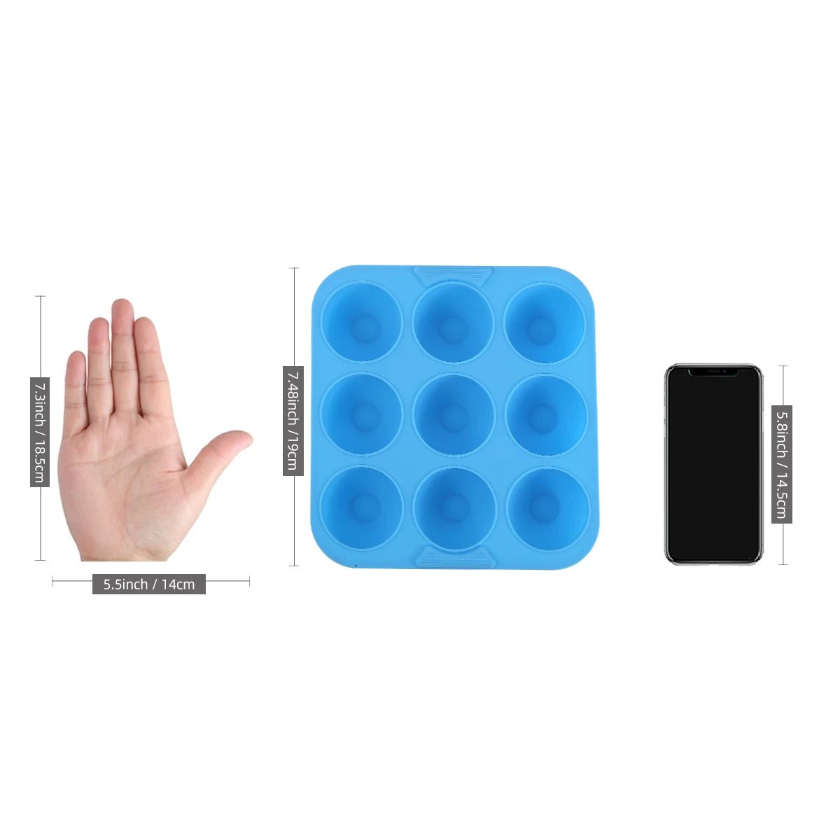 Square Air Fryer Silicone 9-Cavity Cake Baking tray.