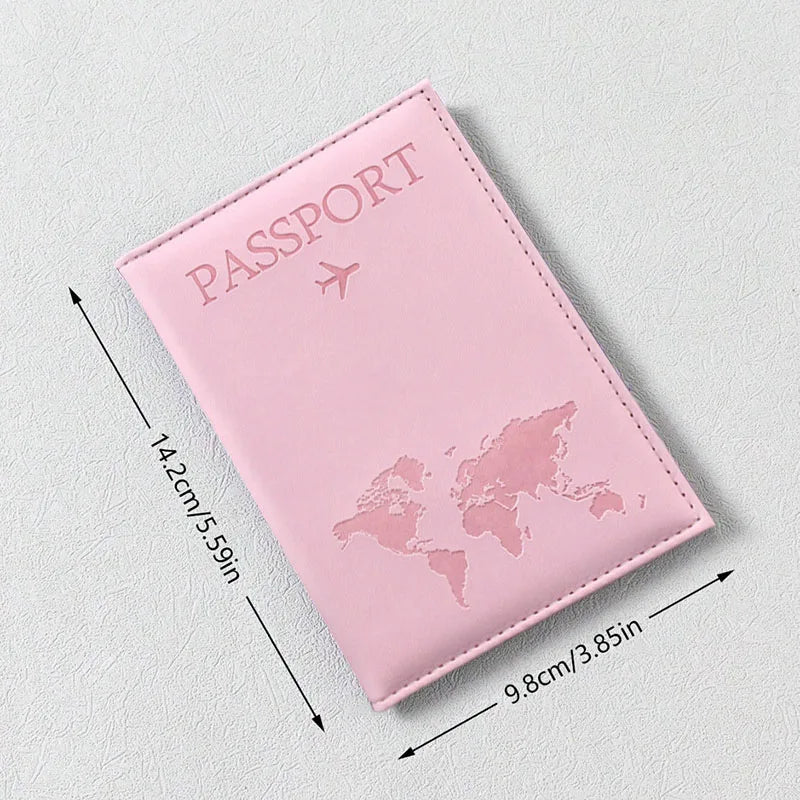 PU Leather World Map Passport Cover