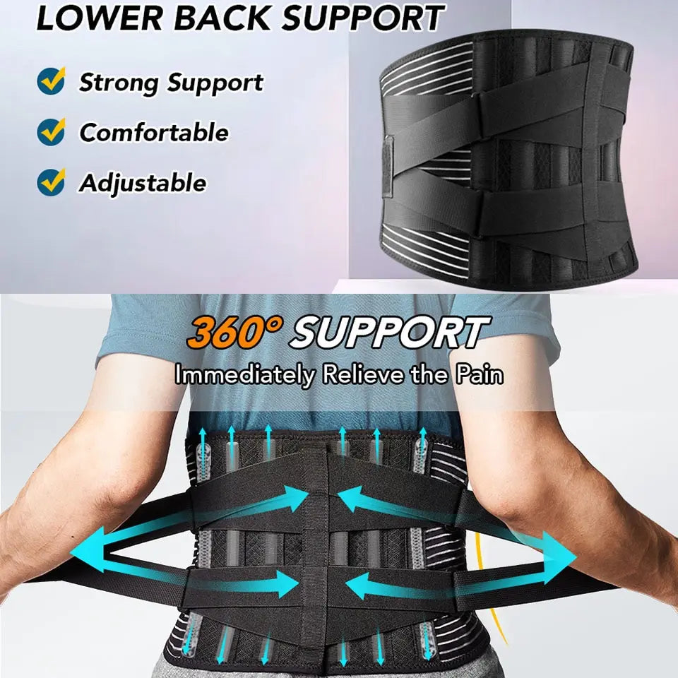 Lower Back Brace with 6 Stays Anti-skid  Lumbar Support