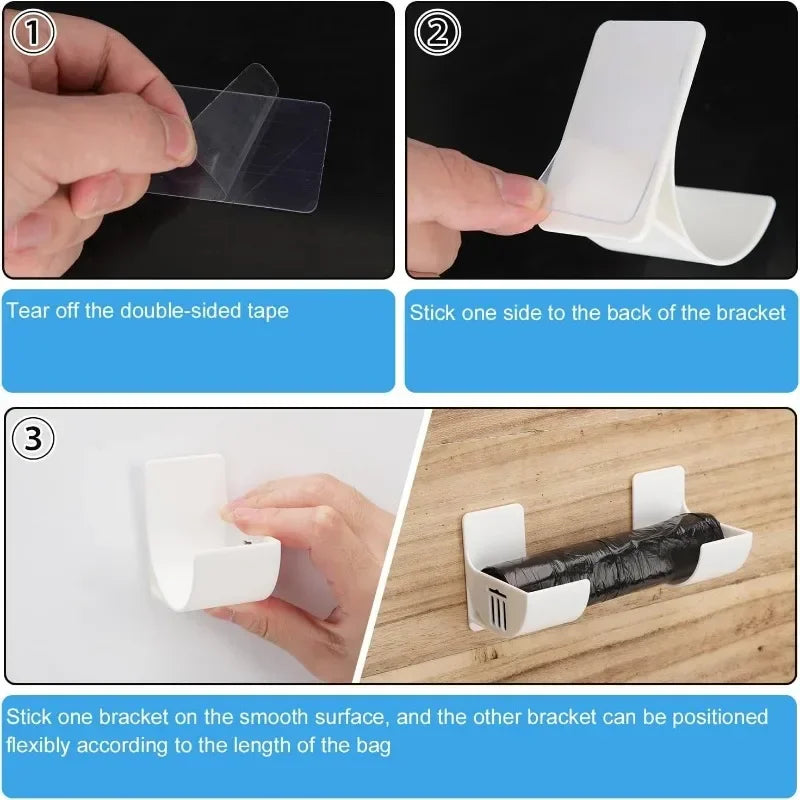 Wall-Mounted Plastic Bin Bag Holder & Storage Organiser