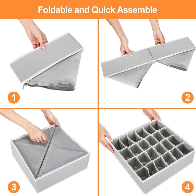 Foldable Wardrobe Drawer Organiser for Underwear, Socks & Accessories