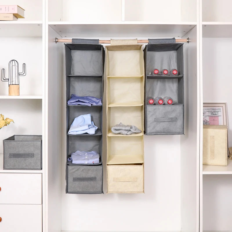Cotton Linen Hanging Wardrobe Organiser