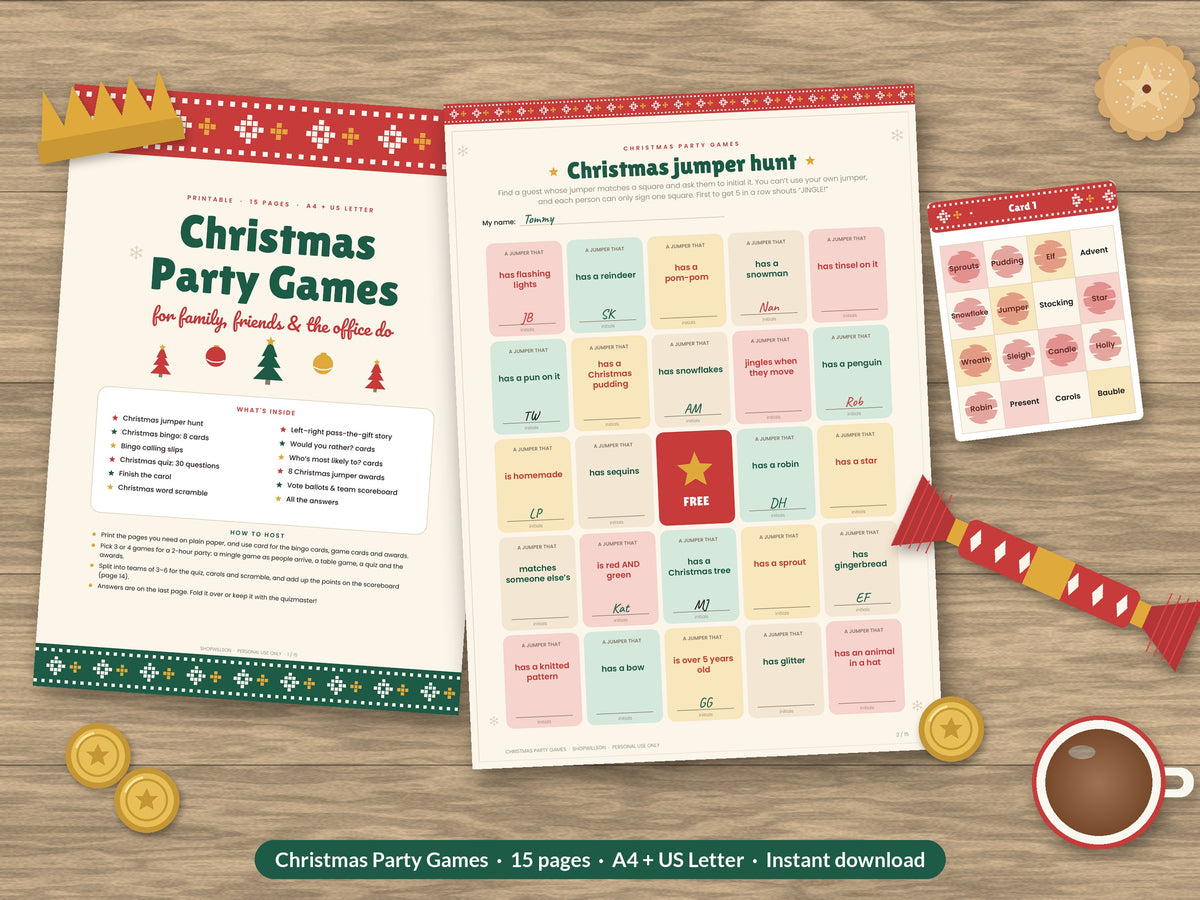 Christmas Party Games Bundle printable hero