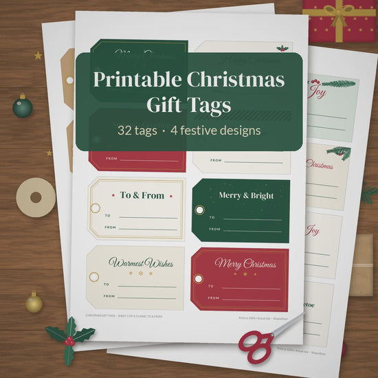 Printable Christmas gift tags listing video