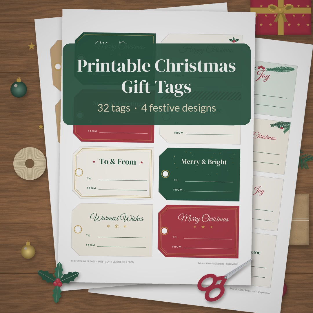 Printable Christmas gift tags listing video